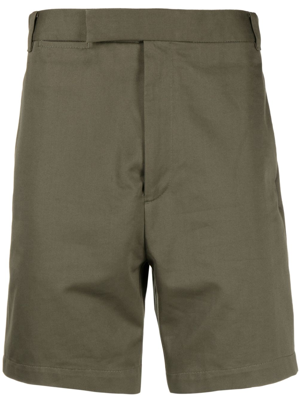 Straight-leg cotton twill shorts - Green