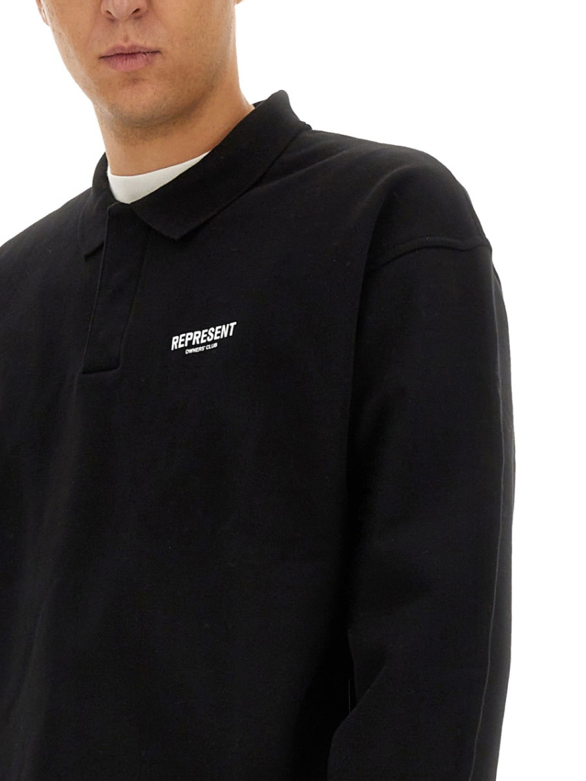 Represent - logo embroidered polo shirt