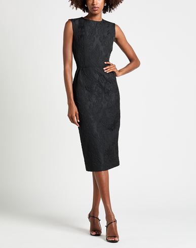 Woman Midi dress Black Size 6 Polyester, Cotton, Viscose