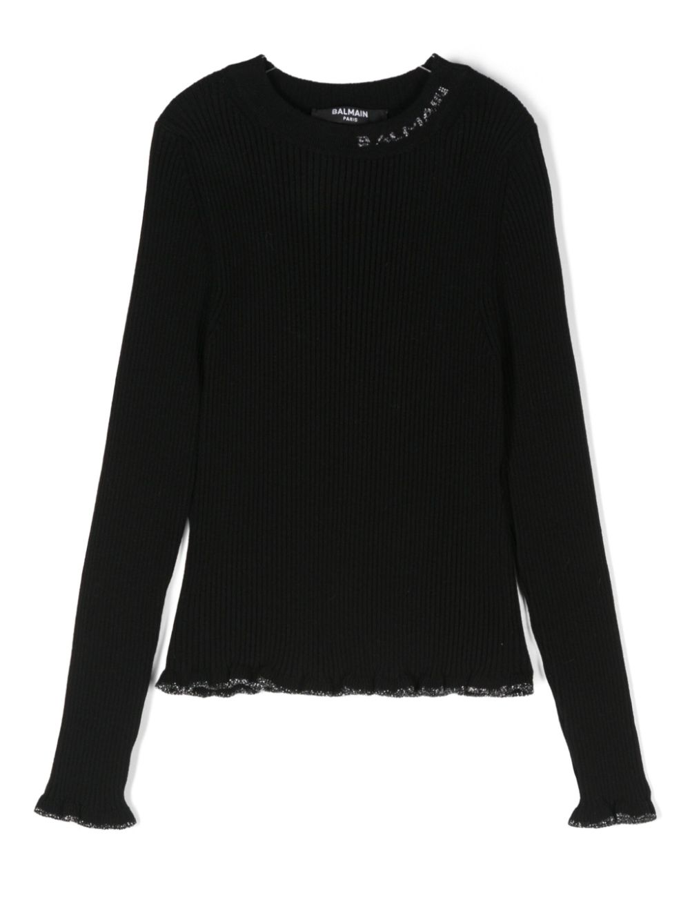 Intarsia-knit logo sweater - Black