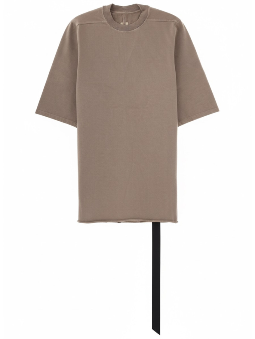 Beige Solid Crew Neck T-Shirt