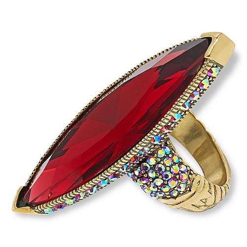 Feng Shui Marquise and Pavé Crystal Ring - Yellow