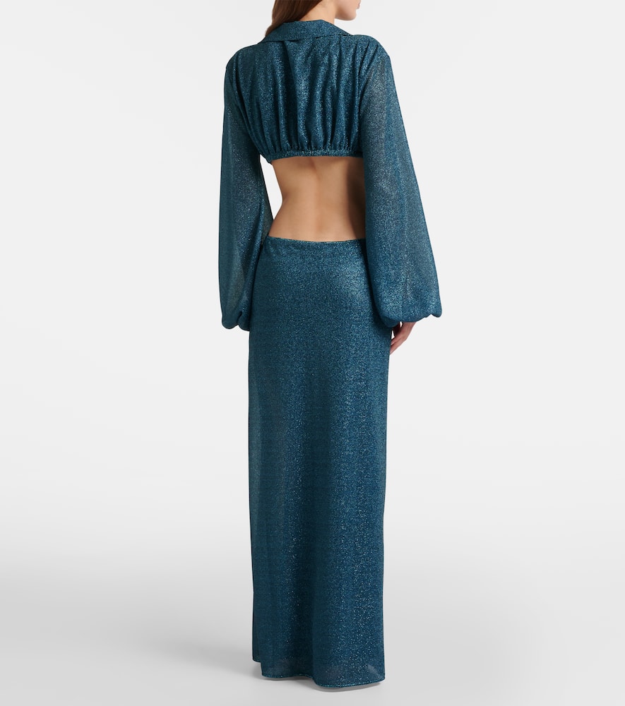 Oséree Lumière cutout ring-detail maxi dress