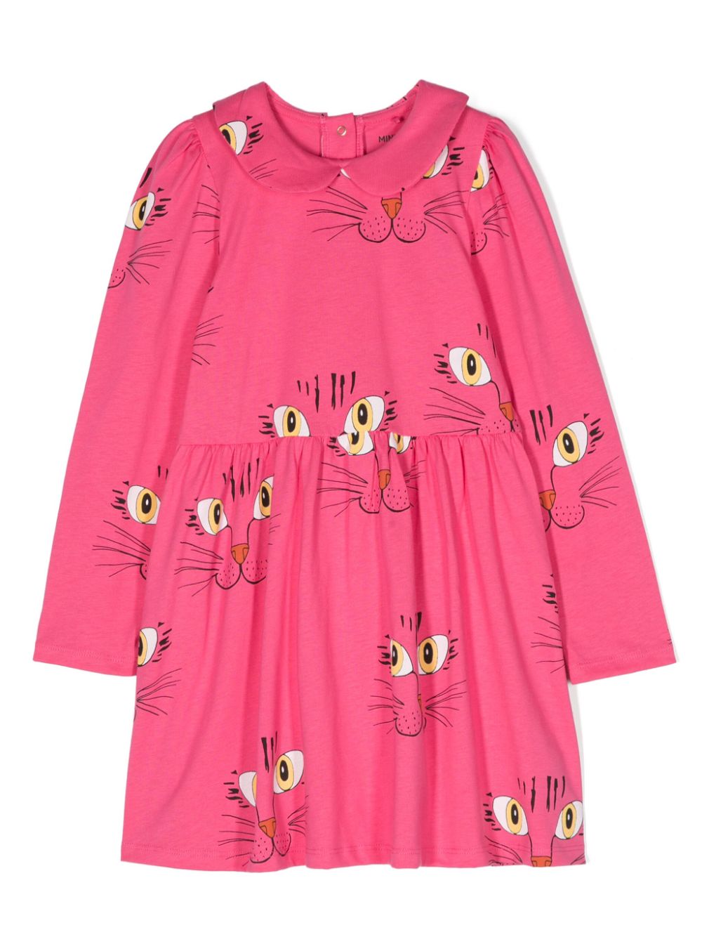 Angry Cat long-sleeve dress - Pink