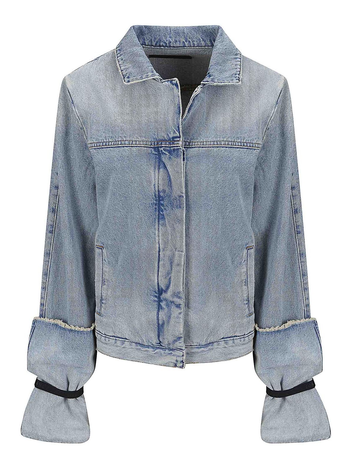 Folded Elasticated Sleeve Denim Jacket