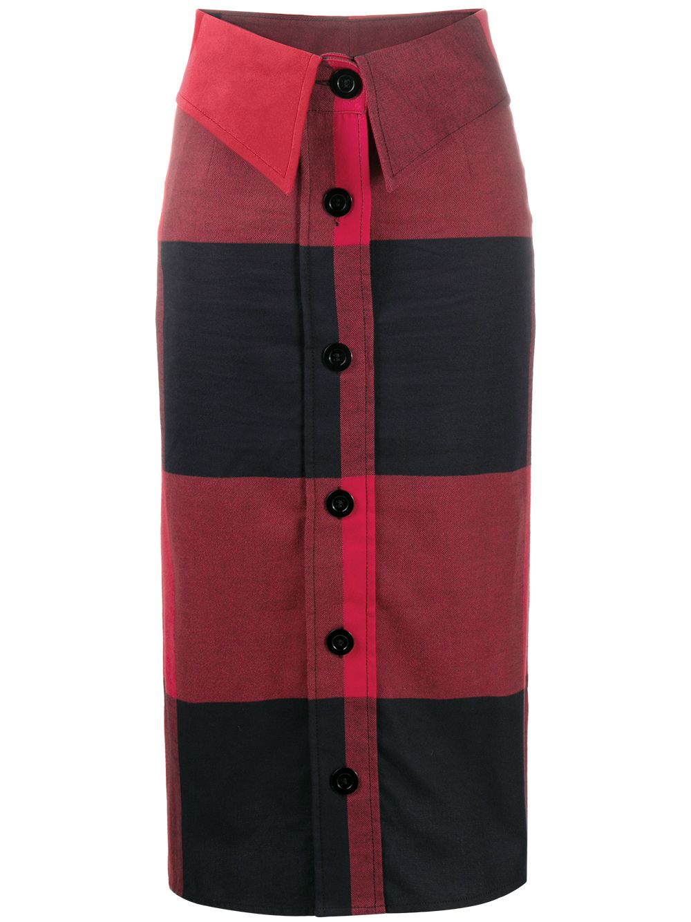Moschino check print midi skirt - Red
