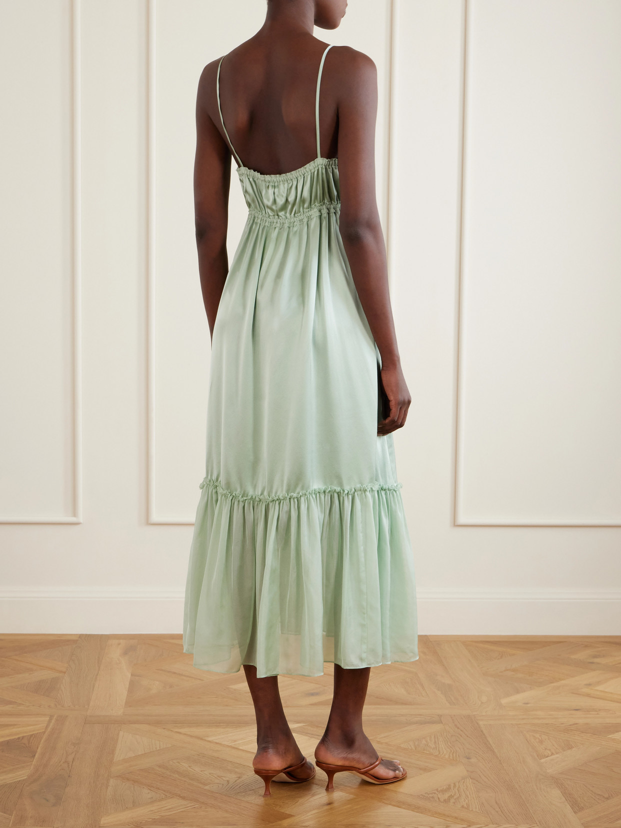 Marielle Silk Maxi Dress - Green
