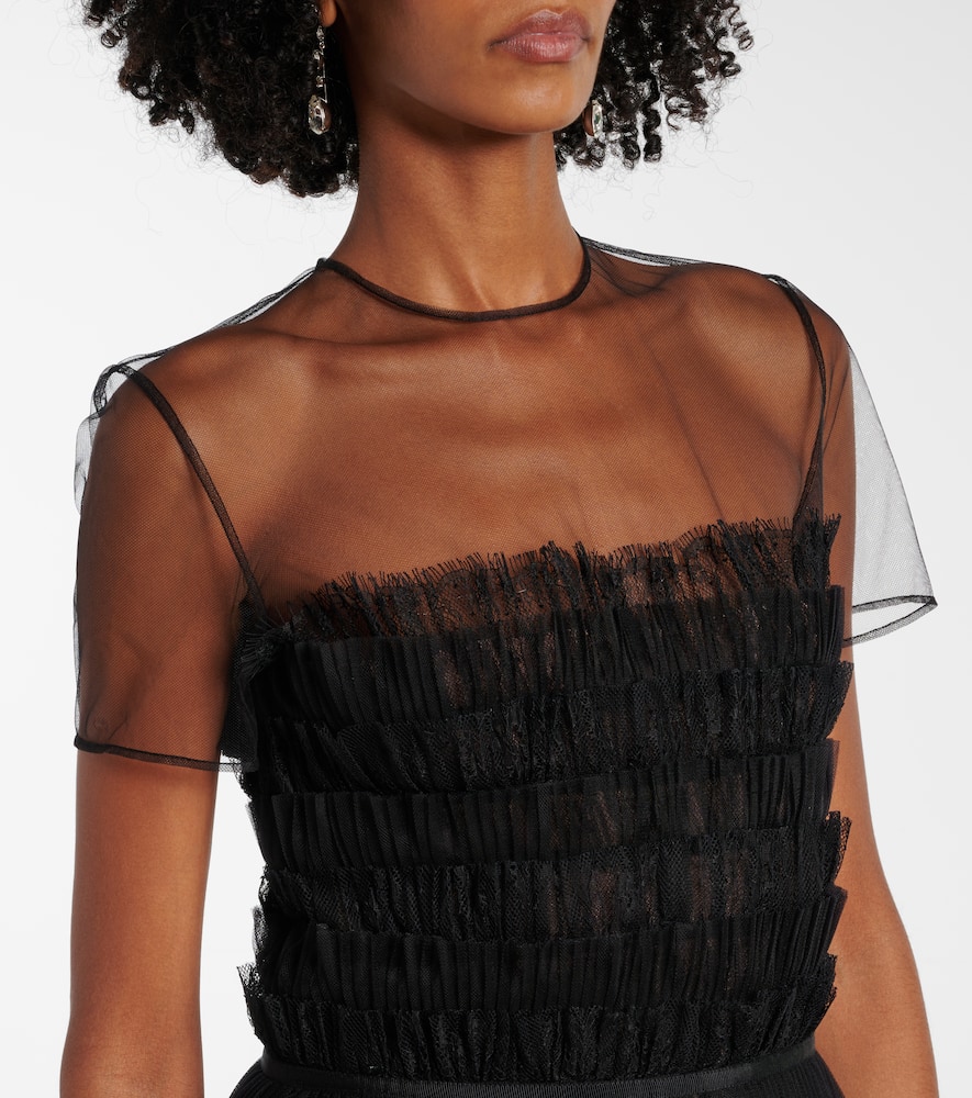 Hayla tulle and chantilly lace minidress