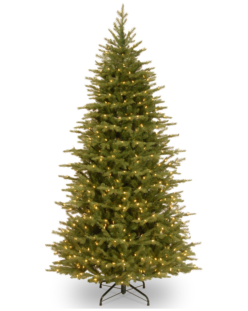 7.5Ft Feel-Real Nordic Spruce Slim Hinged Tree With 750 Clear Lights