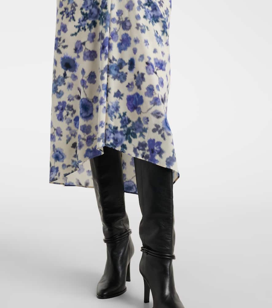 Albini floral silk-blend midi dress