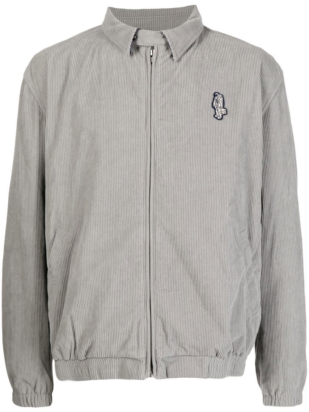 Logo-print zip-up shirt jacket