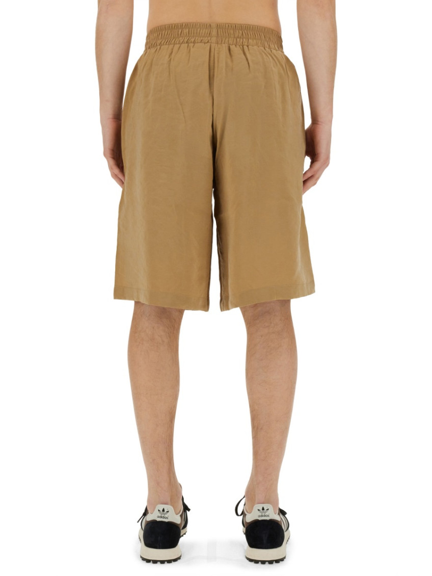 Beige Logo Shorts