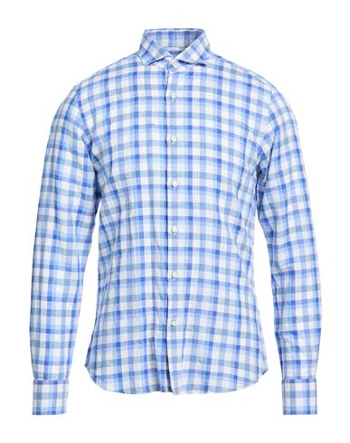 Man Shirt Blue Size 15 Cotton, Linen