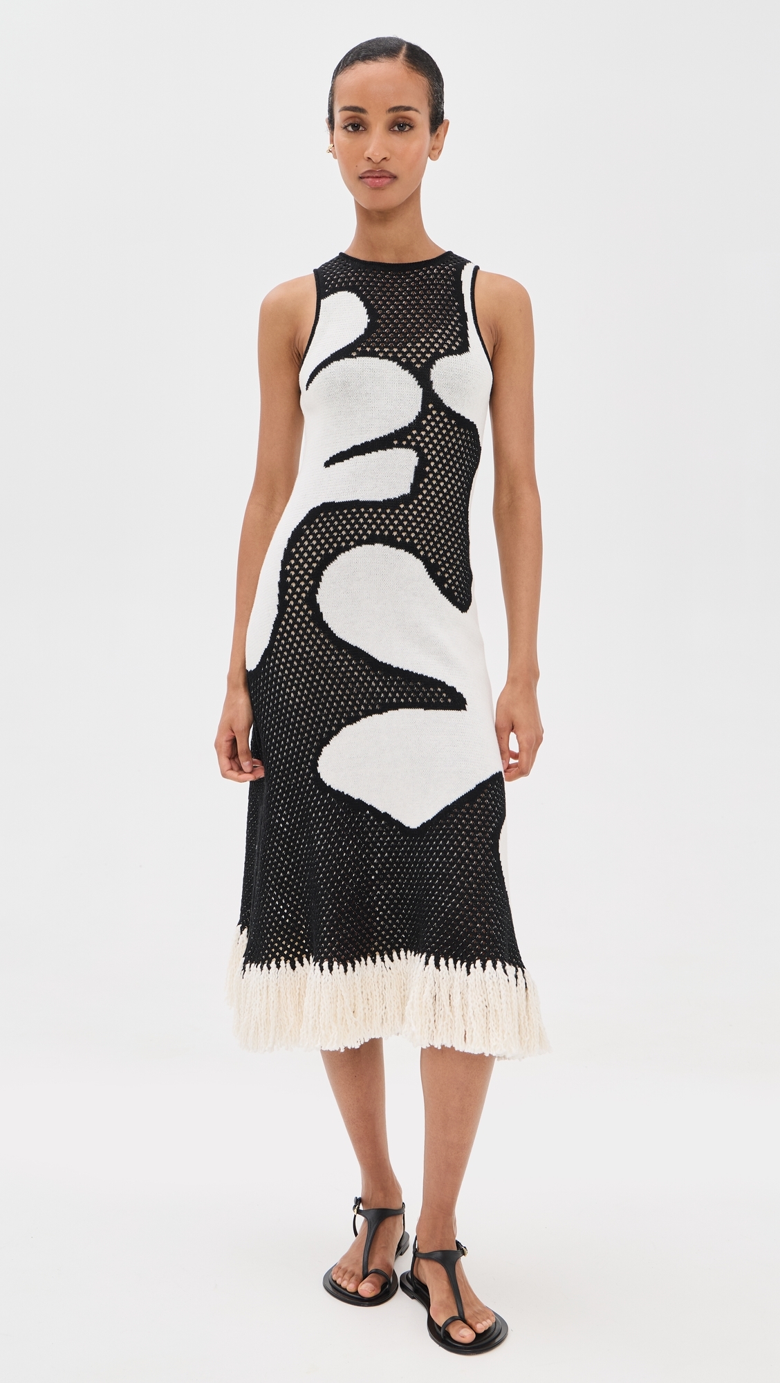 Gardenia Dress Black White