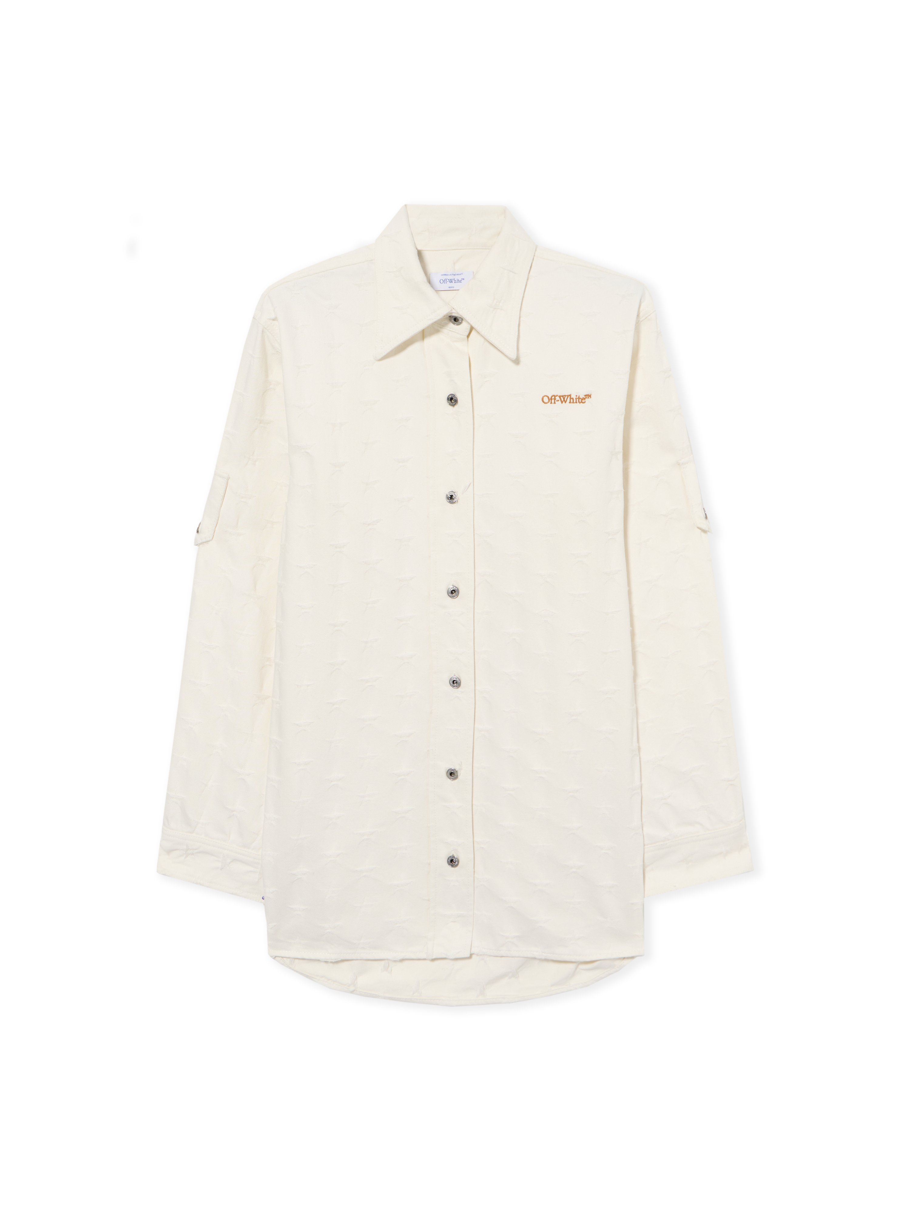 Star Jacquard Denim Shirt Jacket - Female Denim White Star