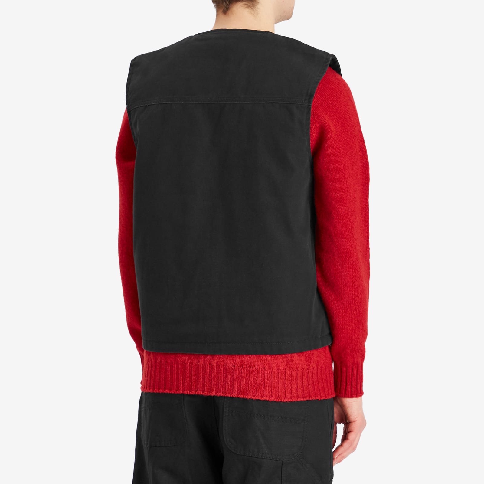Men's Duck Canvas Vest in Stone Washed Black