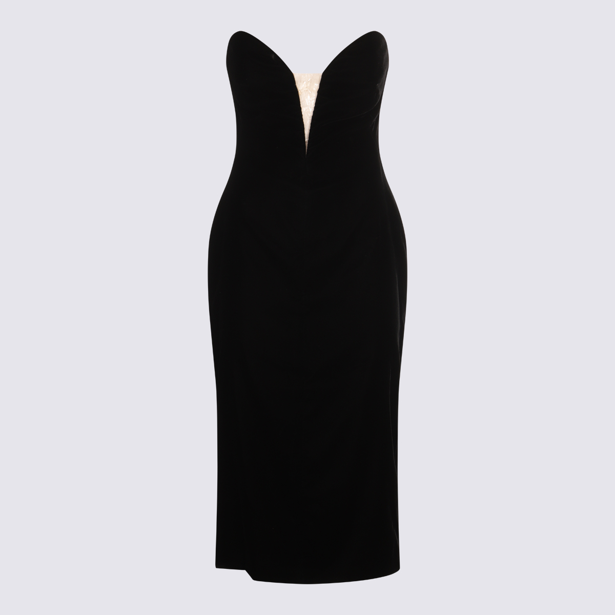 Black Viscose Midi Dress