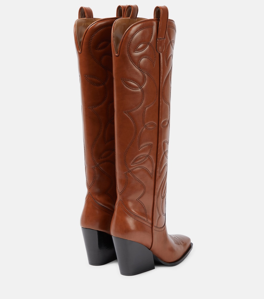 Faux leather cowboy boots