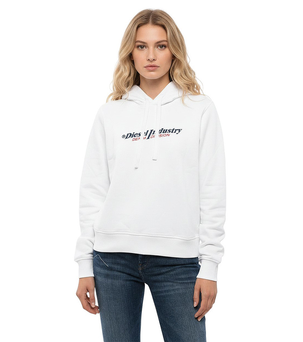 White Logo Hood Sweatshirt