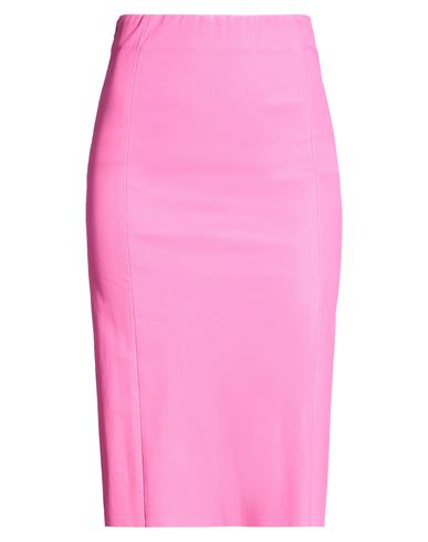 Woman Midi skirt Pink Size 12 Lambskin