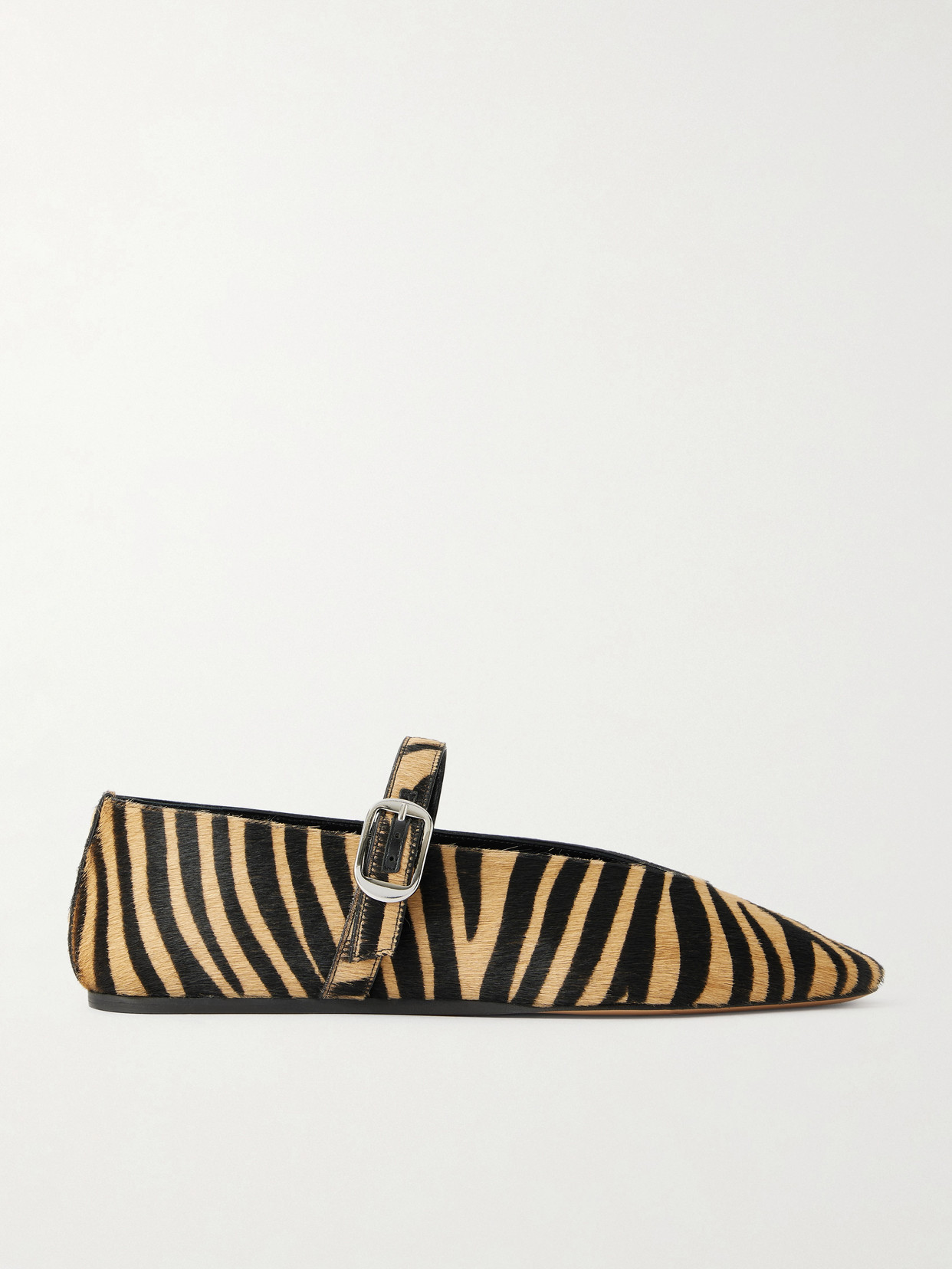 Stella Zebra-print Calf Hair Mary Jane Ballet Flats - Animal print