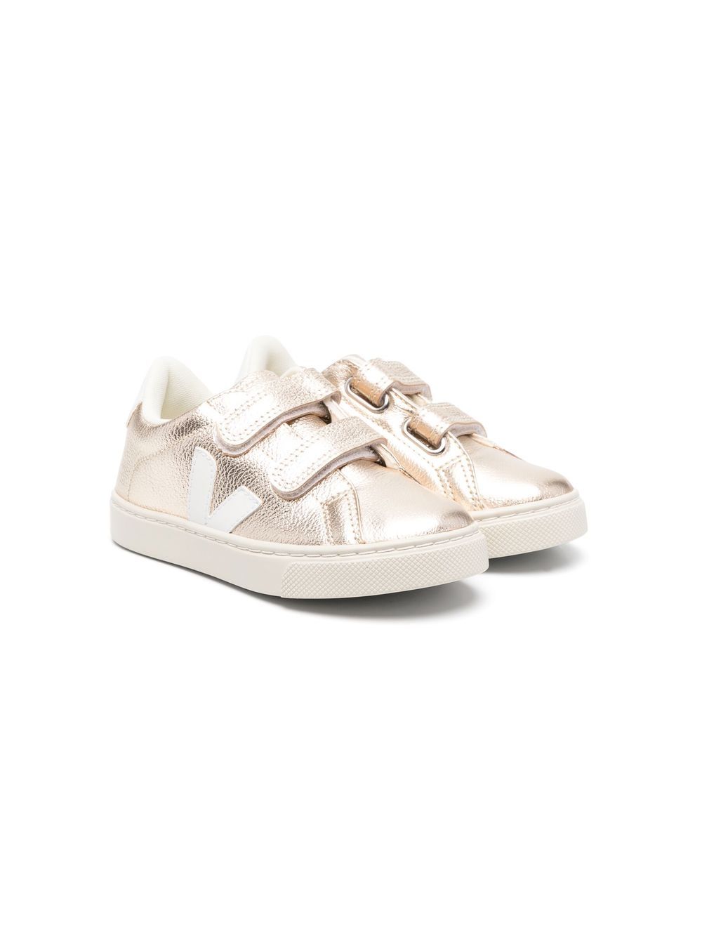 Esplar metallic touch-strap sneakers - Gold