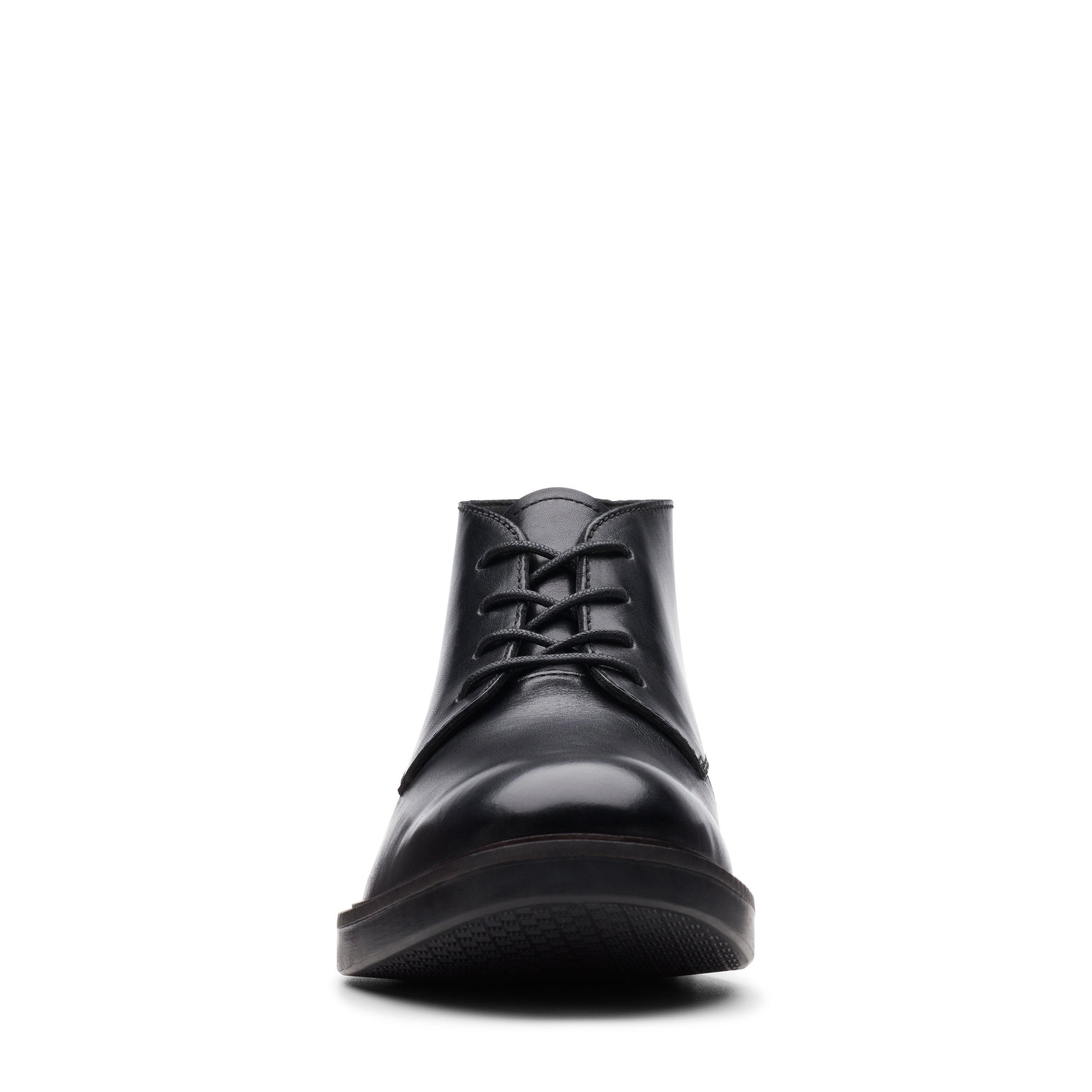 Clarks Paulson Mid Black Leather Ankle Boots,chukka Boots,lace Up
