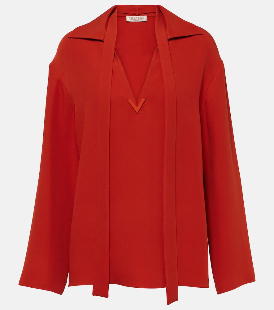 Tie-neck silk blouse