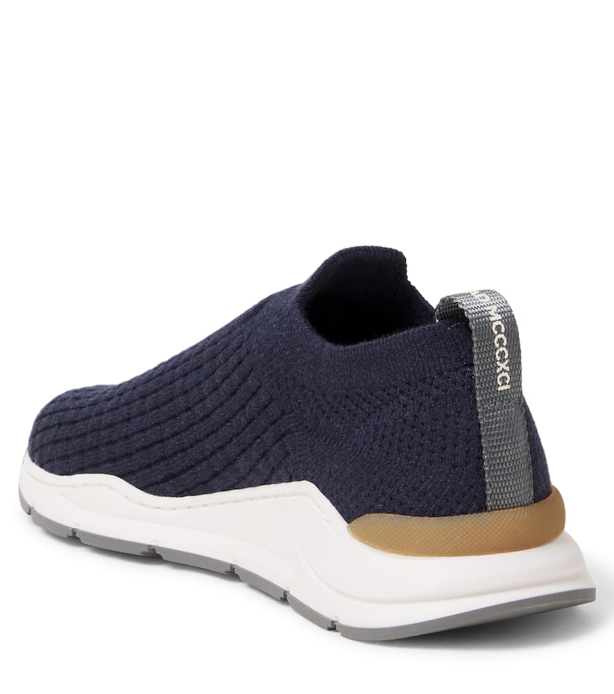 Logo knitted slip-on sneakers