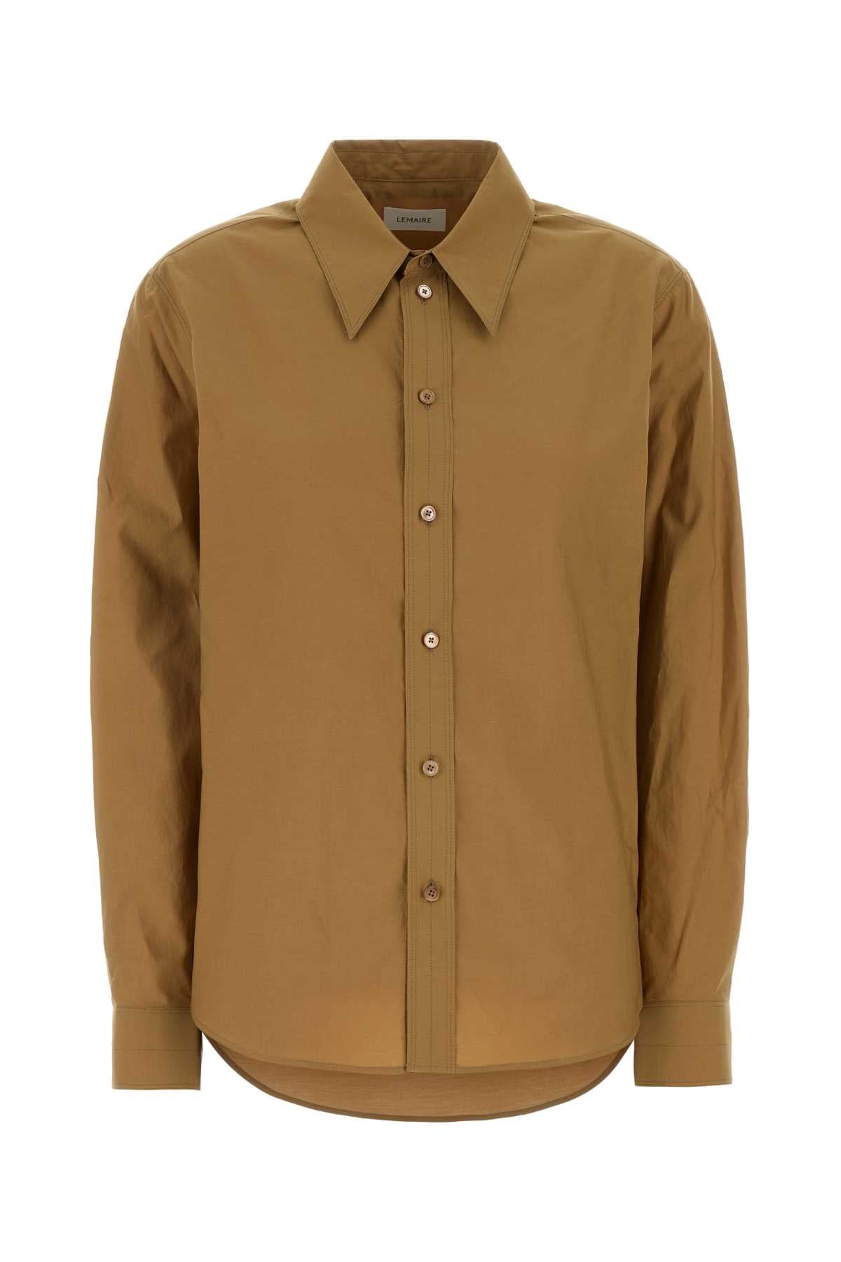 Pointed Collar Shirt — Camel