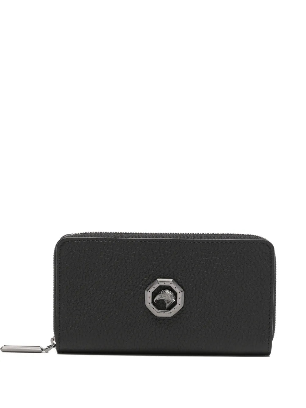 Logo-Plaque Leather Wallet — Black