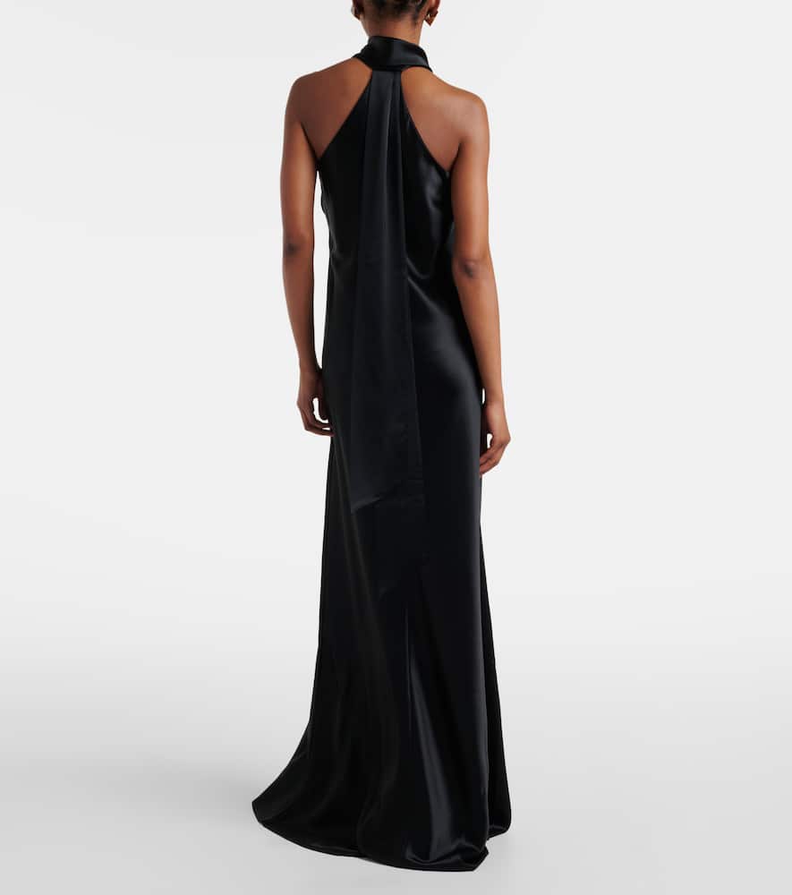 Galvan Satin halter neck gown