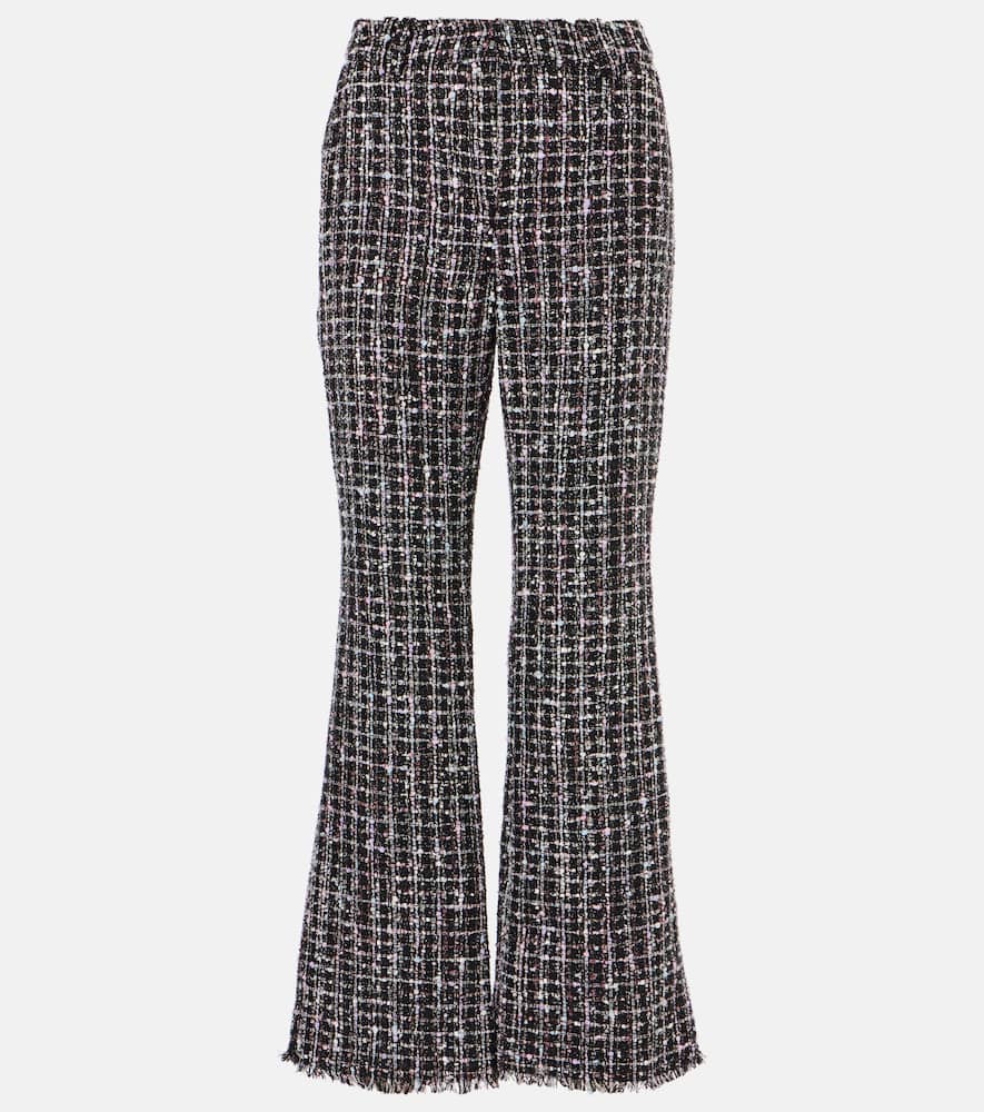 High-rise tweed flared pants