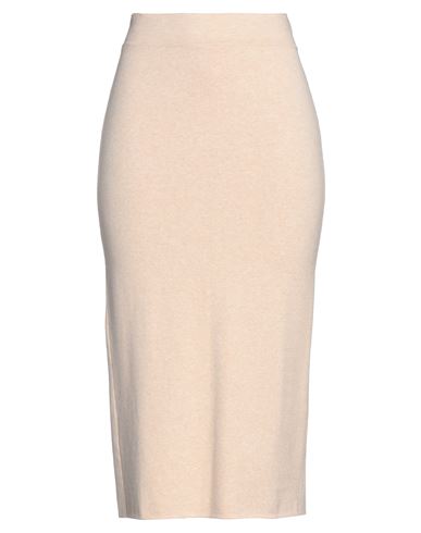 Woman Midi skirt Beige Size L Viscose, Polyester