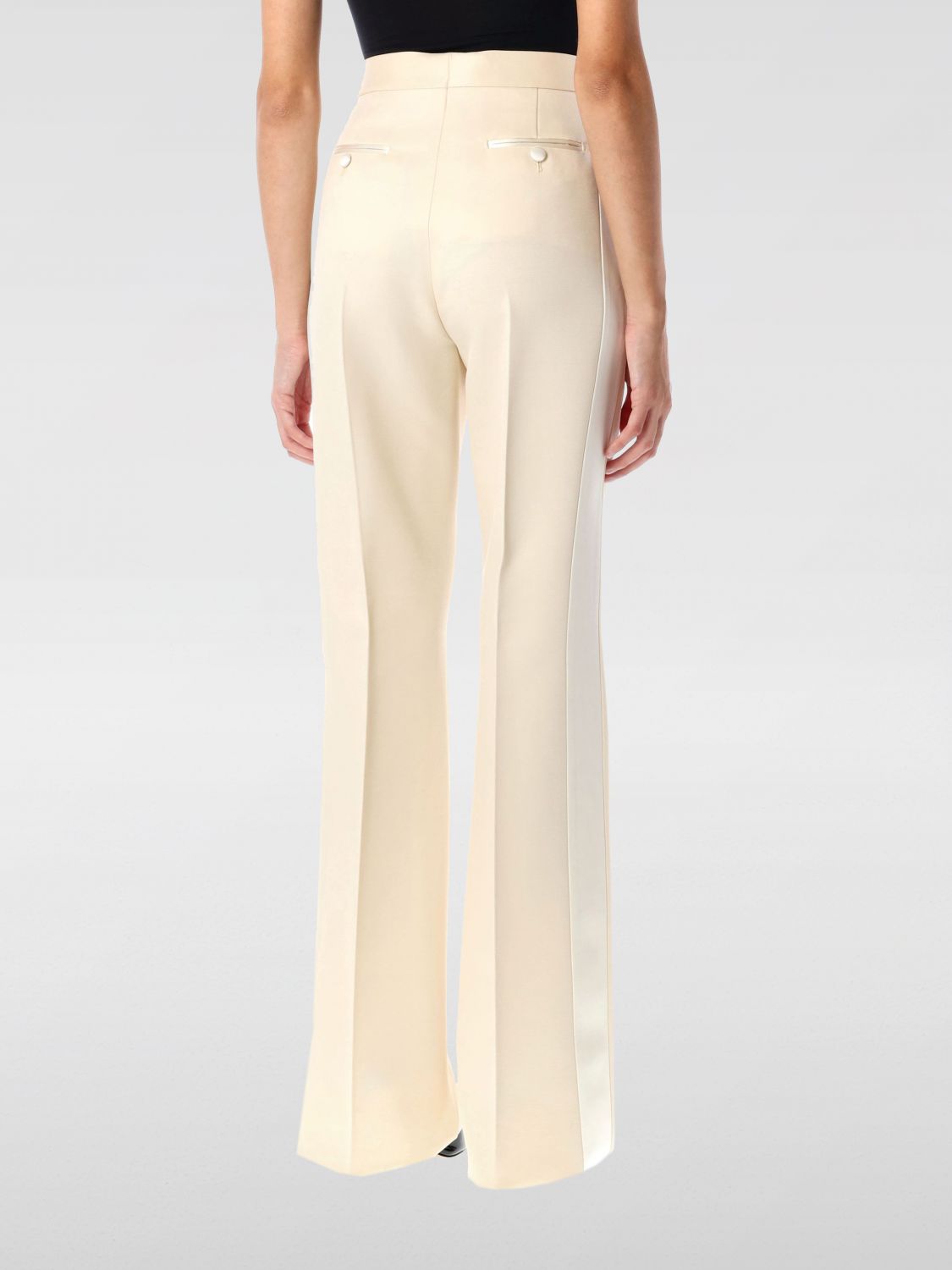 Wide-leg tailored trousers - Neutrals