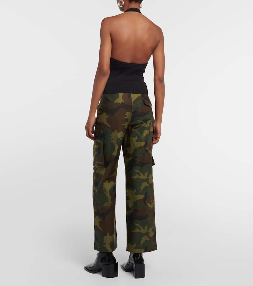 Nili Lotan Ivey ribbed-knit halterneck silk top