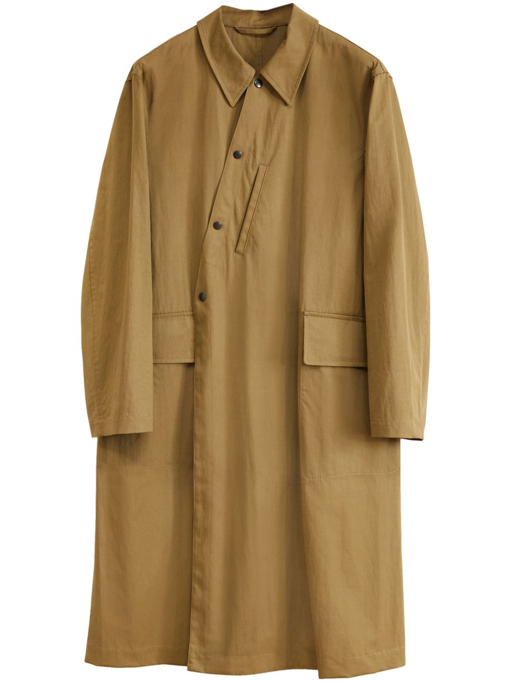 Asymmetric trench coat - Brown