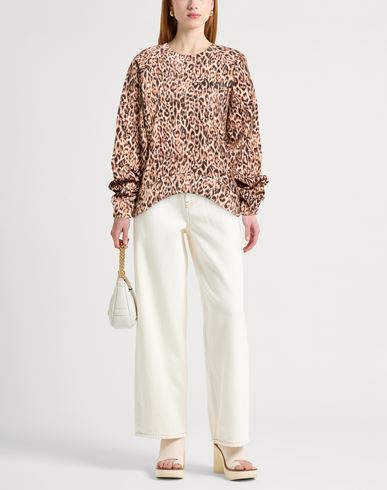 Woman Sweatshirt Beige Size M Cotton