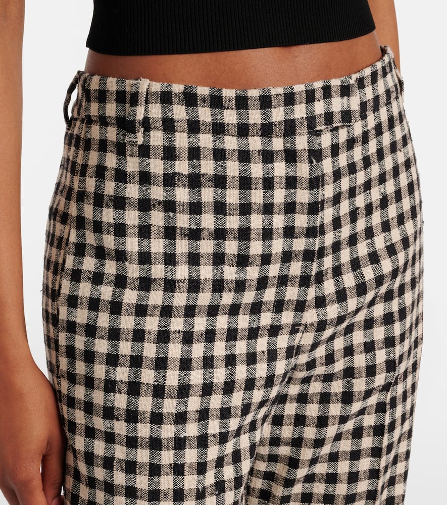 Daisy gingham cropped straight pants