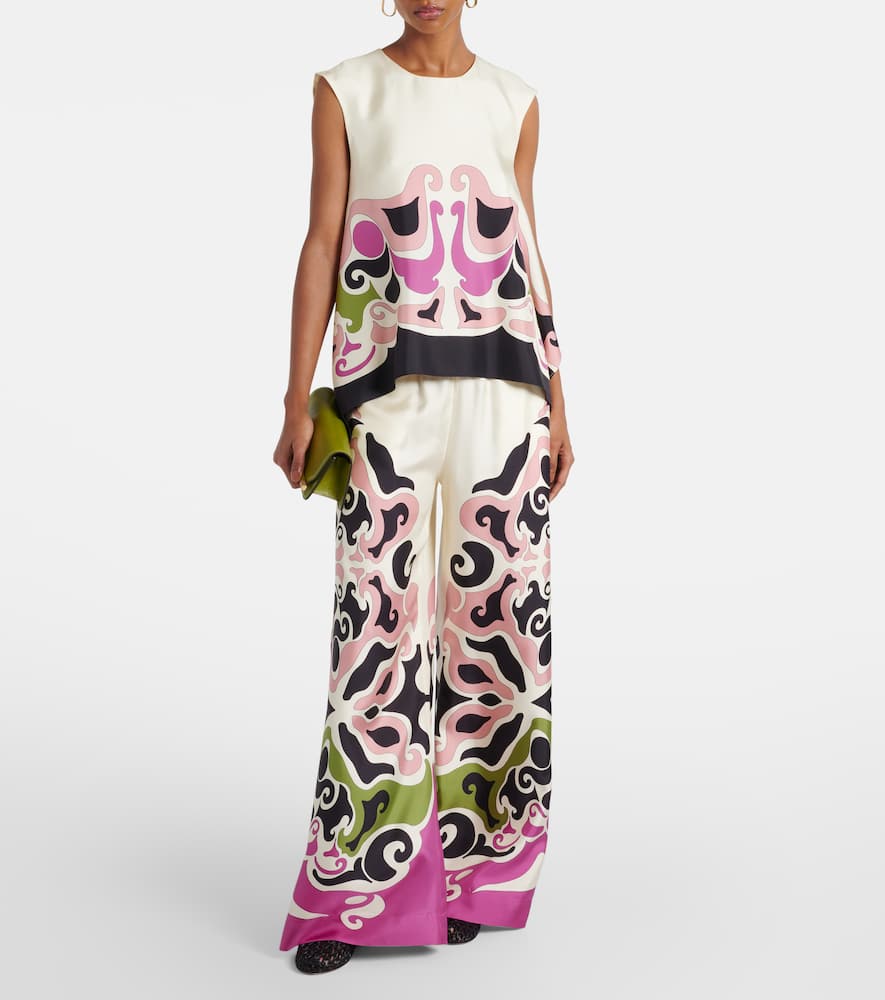 San Carlo printed silk twill top