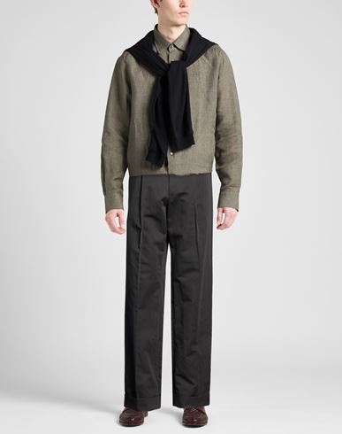 Man Pants Black Size 36 Cotton, Linen
