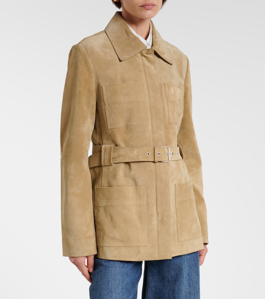 Belted suede jacket