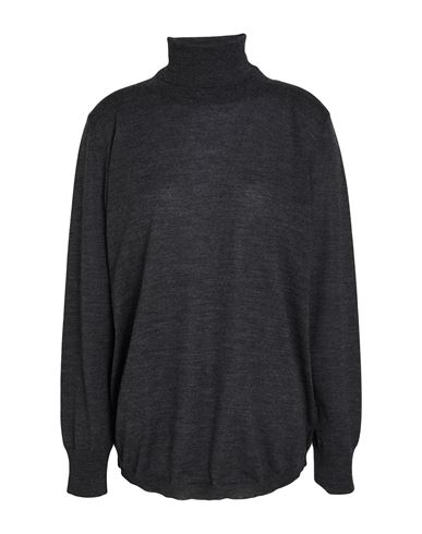 Woman Turtleneck Charcoal Size 12 Wool, Silk, Cashmere