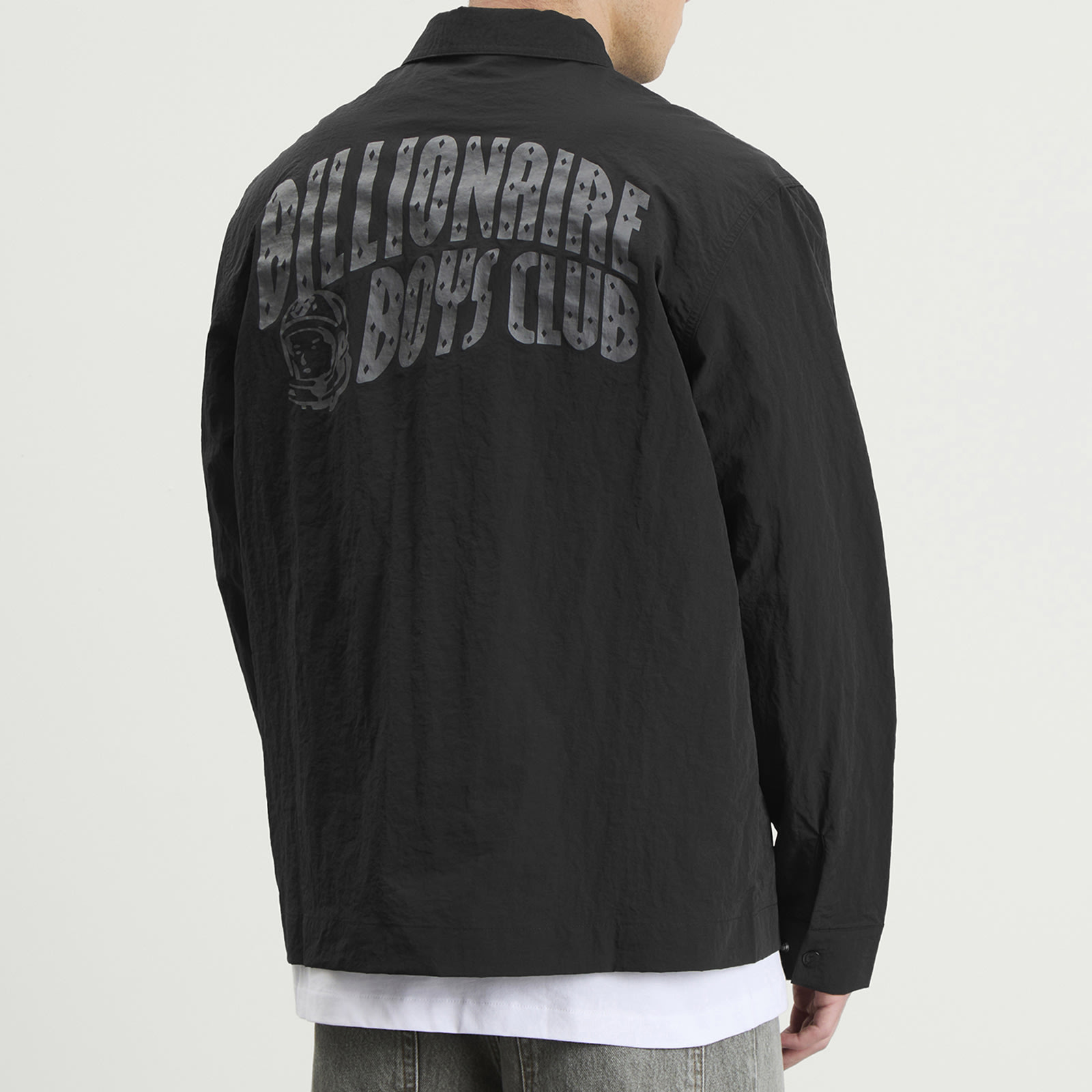 Men's Arch Logo Nylon Overshirt Black