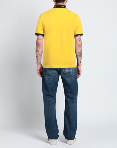 Man Polo shirt Yellow Size S Cotton, Elastane