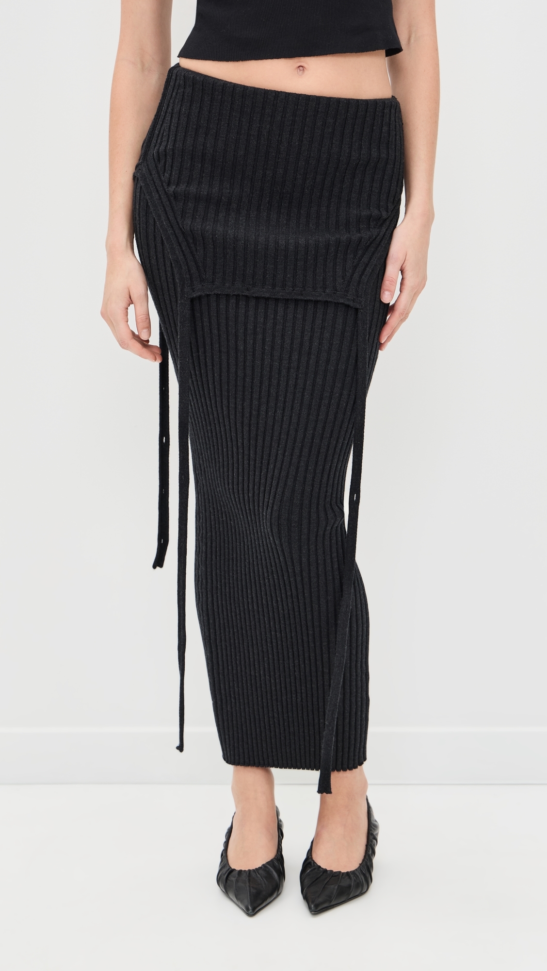 Flipped Skirt Charcoal Melange