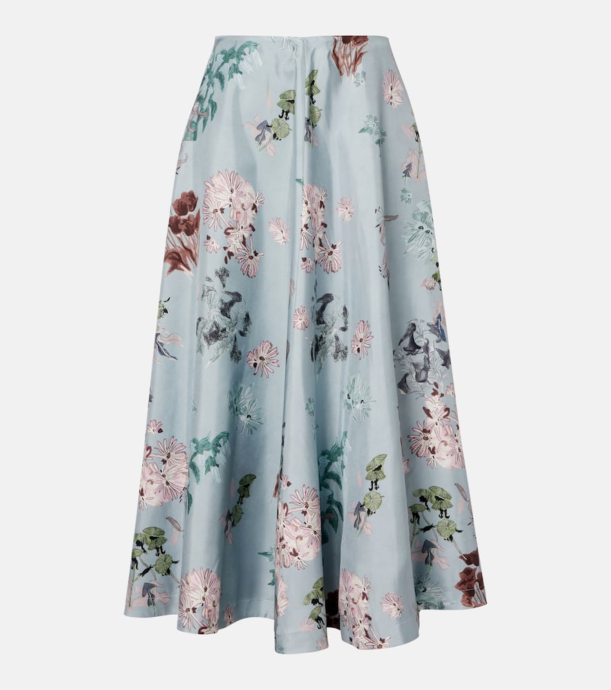 Varda floral silk midi skirt