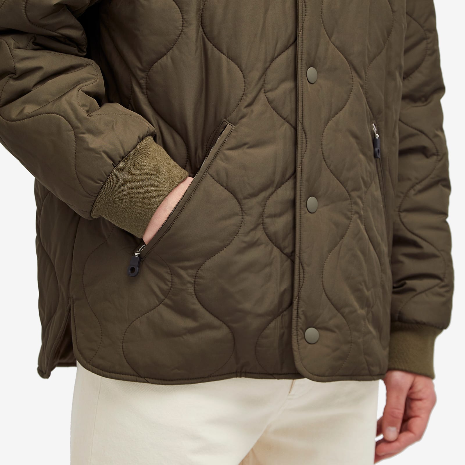 Men's Florent Quilted Bomber Jacket in Military Khaki