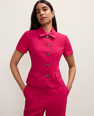 Ann Taylor The Collared Jacket in Fluid Crepe