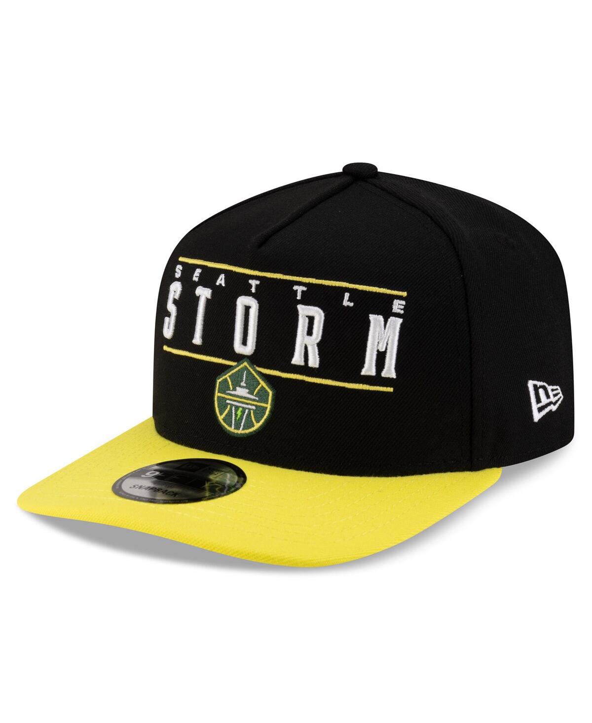 Men's and Women's Black/Yellow Seattle Storm 2025 Wnba Draft A-Frame 9FIFTY Snapback Hat - Black, Yellow